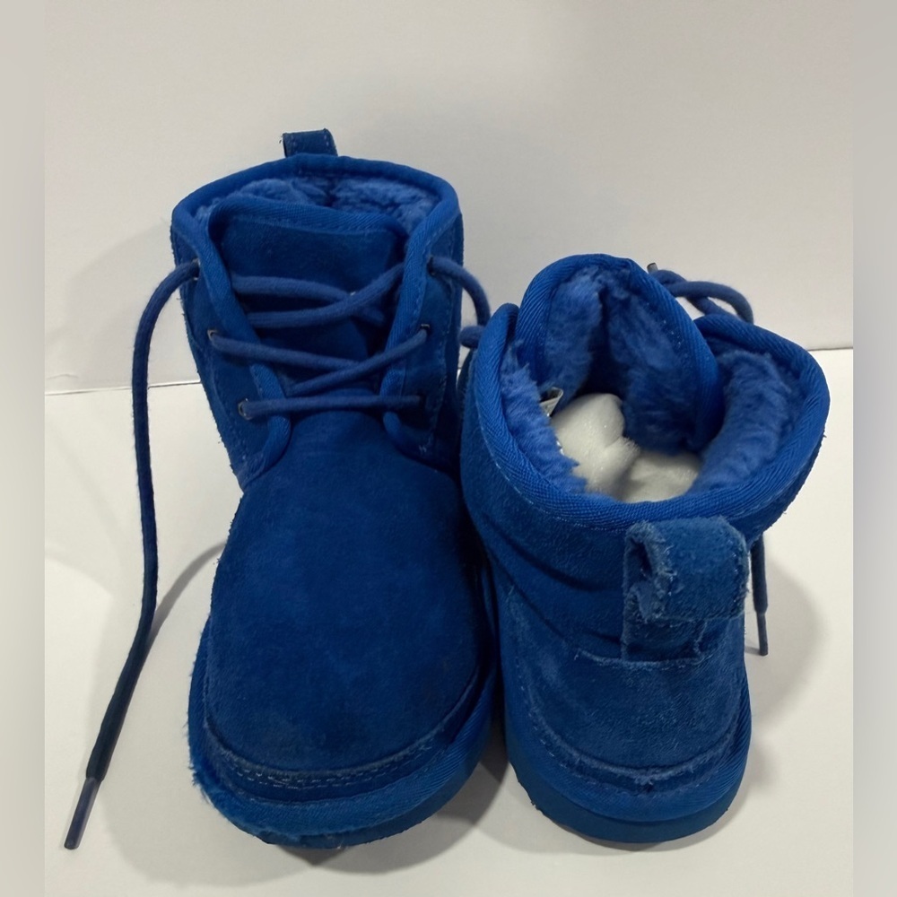 UGG Kids 4 Blue Neumel Boots Suede Shearling Lined Youth 4 Womens 6 - Picture 8 of 11